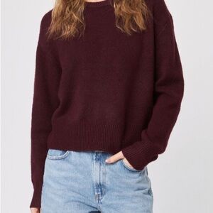 John + Jenn Deep Burgundy Crew Neck Sweater